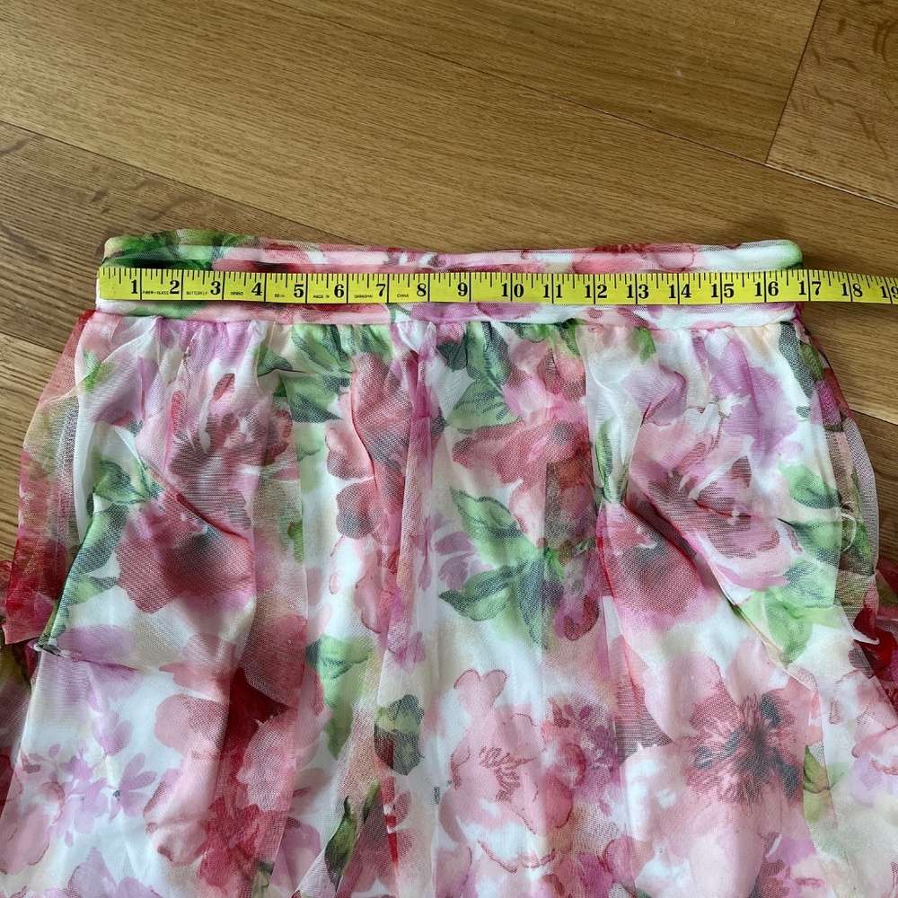 Whimsigoth Tulle Layered Floral Midi Skirt - Picture 8 of 9